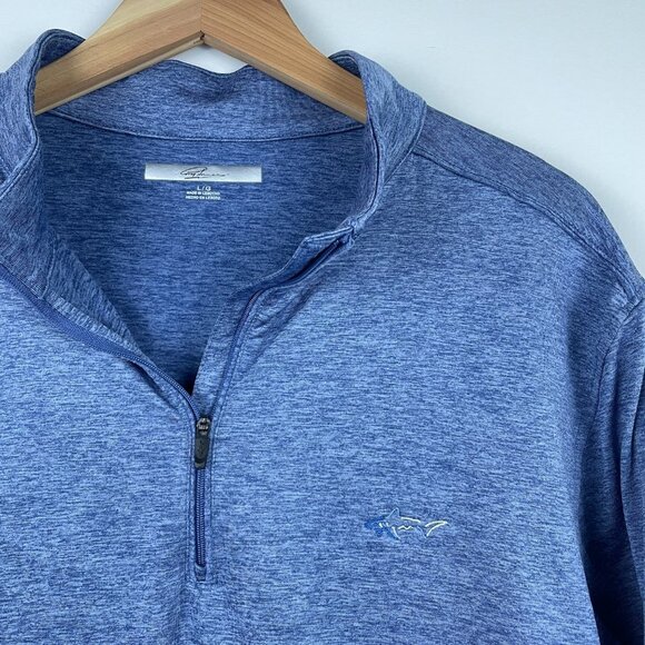 Greg Norman Long Sleeve Stretch Golf Performance Shirt Men's Navy 1/4 Zip Size L - Picture 3 of 7